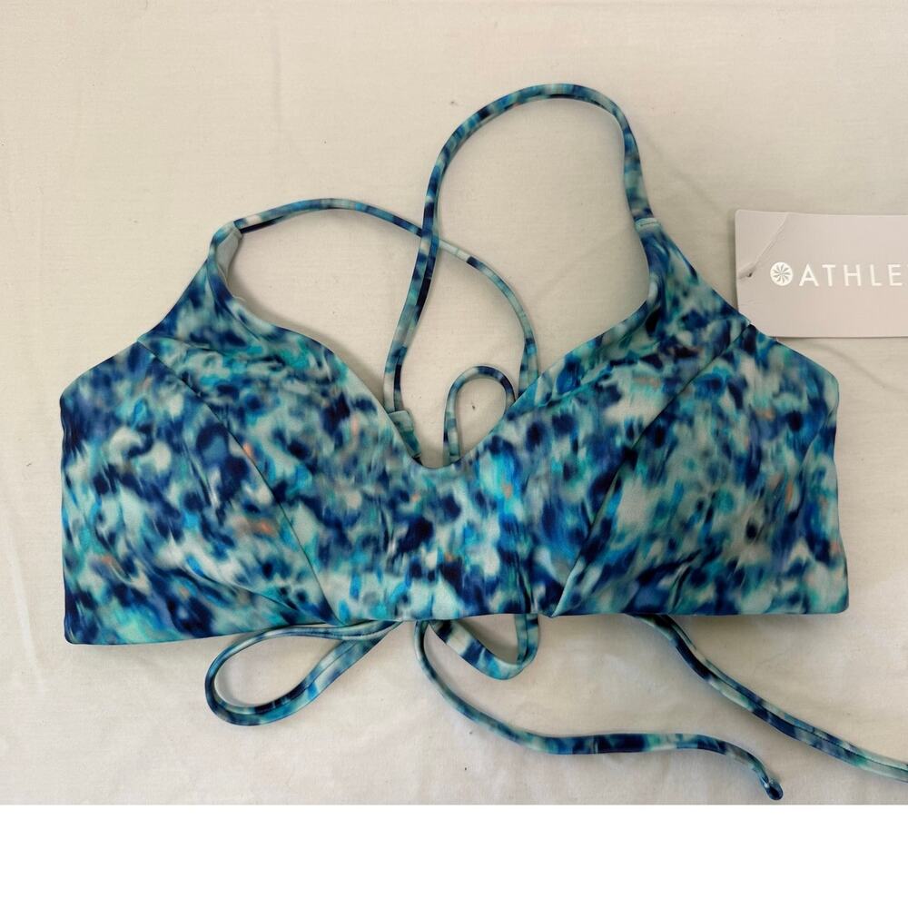 Athleta Triangle Wireless Bikini Top, Blue, Size Medium